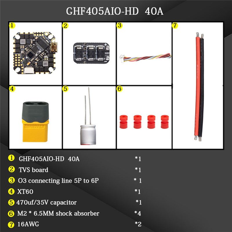 F405 Flight Controller - ABTI-GHF405AIO-HD 40A Pengontrol Penerbangan AIO F405