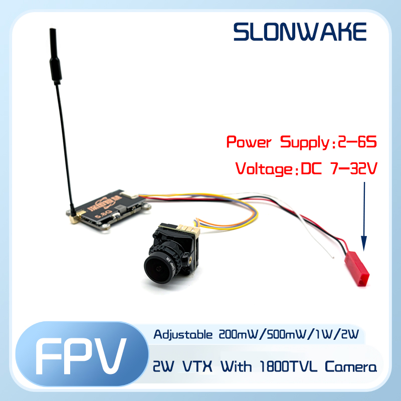 SLONWAKE 5.8G 56CH 2W pemancar - Fpv Camera ulasan dan harga