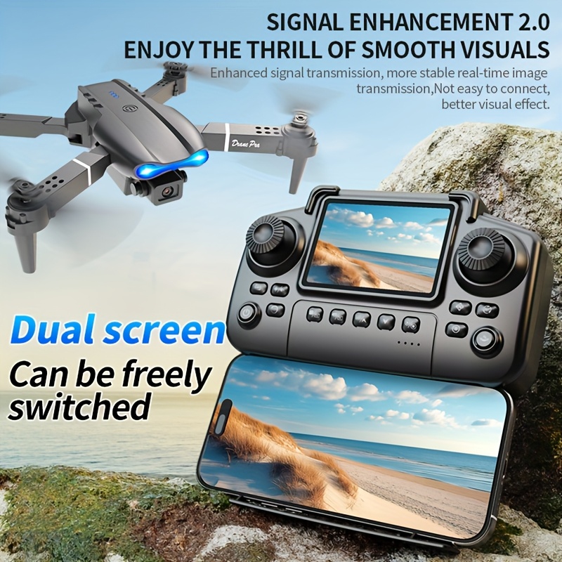 Drone Lipat E99 PRO MAX dengan - Propeller Guard ulasan dan harga