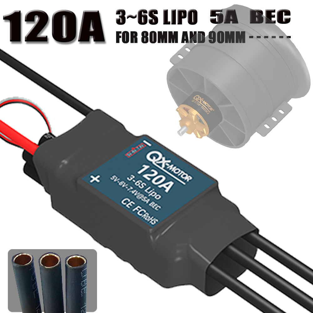 QX-MOTOR 120A ESC 5A BEC 3-6S  - Lipo Battery 6S ulasan dan harga
