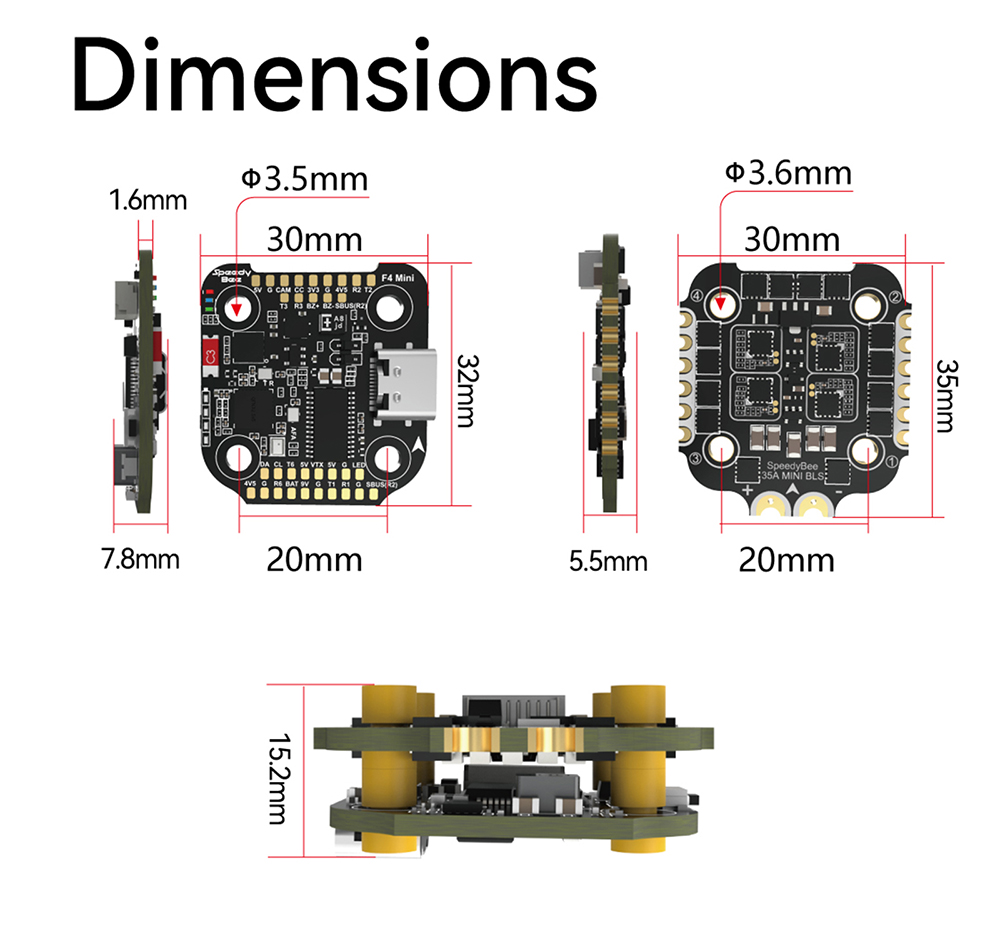 F405 MINI SpeedyBee F405 penge - F405 Flight Controller ulasan dan harga